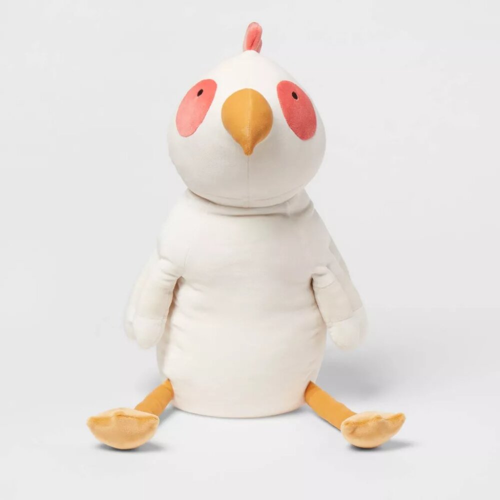 NEW Chicken Weighted Plush Kids' Throw Pillow White - Pillowfort™